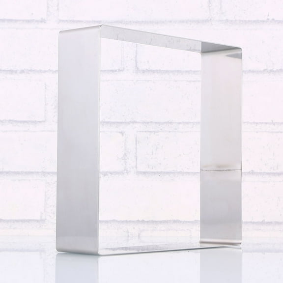 OULII 1Set Stainless Steel Square Cake Mold Silver 14 Inch For Diy Cooking And Baking Pastry Mould