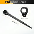 thumbnail image 2 of Uxcell Scaffolding Podger Ratchet Wrench 0.47 x 0.55 in CR-V 12 Point Double Ended Socket Ratcheting Podger Black, 2 of 7