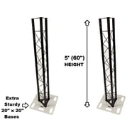 2) Black 7.2 ft DJ Lighting Truss Light Weight Dual 2) Black 7.2 ft DJ Lighting Truss Light Weight Dual