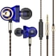 thumbnail image 1 of QKZ Auriculares estéreo Auriculares con cable Auriculares intrauditivos Control de cables Cable trenzado Auriculares con micrófono, Azul Eigraketly EL000235-02B, 1 of 2