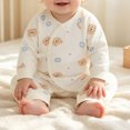thumbnail image 4 of Ynynloco Kimono Tie Long Sleeve Soft One Piece, 100% Organic Cotton Baby Clothes for Girls & Boys, Preemie, Newborn & Infant, 4 of 7