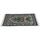 thumbnail image 1 of Alfombra de oración musulmana portátil con exquisito bordado floral, alfombra étnica para adoración, azul, 1 of 14