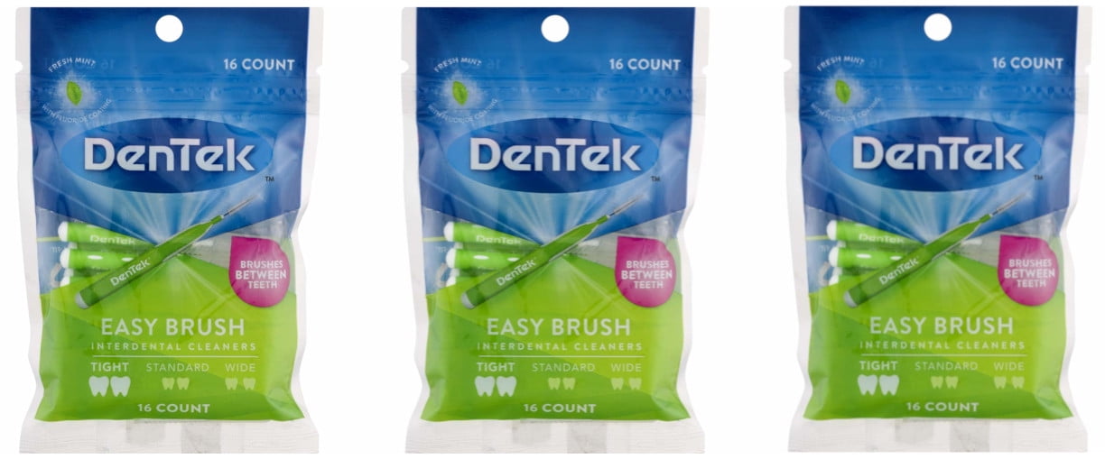DenTek Easy Brush Cleaners Extra Tight 16 ea (Pack of 3)