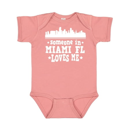 

Inktastic Miami Florida Someone Loves Me City Skyline Gift Baby Boy or Baby Girl Bodysuit