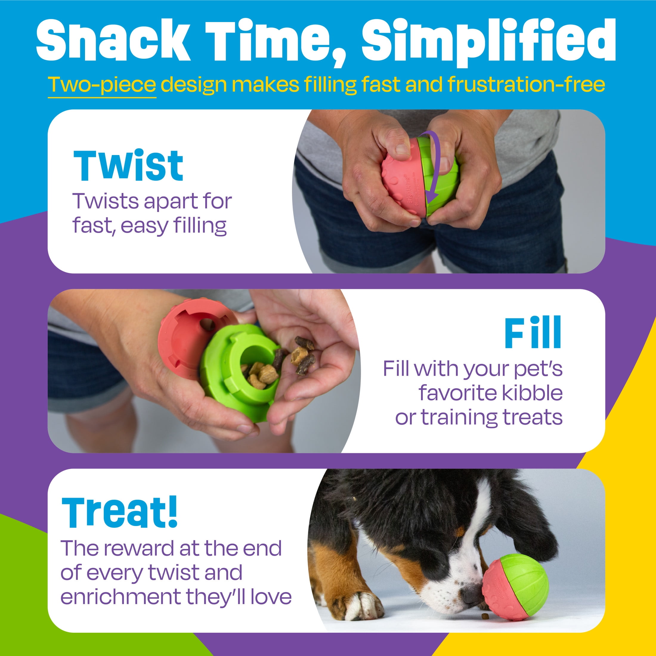 Brightkins Tough & Tumble 2-piece Watermelon, Puppy Essentials, Dog Birthday Treat Pouch Gifts