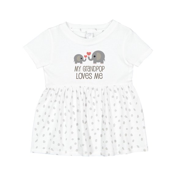 Inktastic My Grandpop Loves Me Elephant Girls Baby Dress
