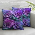 thumbnail image 3 of Pillow Covers Purple Floral Throw Pillow Covers Rose Cushion Covers Romantic Flower Decorative Pillow Covers for, 3 of 5