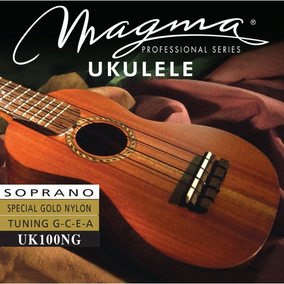 Set Strings MAGMA UKULELE Soprano Gold Nylon Hawaiian Tunning (UK100NG)