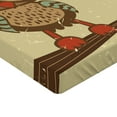 thumbnail image 2 of Ambesonne Retro Fitted Sheet, Owl Sitting on Branch, Twin XL Size, Brown Cream Teal, 2 of 3