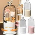 thumbnail image 3 of Concealed Toothbrush Holder,360 Rotate Makeup Brush Holder, Makeup Brush Organizer with Clear Lid,Waterproof Dustproof Makeup Brushes Organizer Storage,for Vanity Desktop Bathroom Countertop, 3 of 7