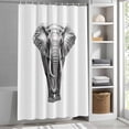 thumbnail image 3 of Elephant Fabric Shower Curtain Animal White Washable Shower Curtains for Bathroom, Waterproof Bath Curtain with Hooks Home Decor 72x84in, 3 of 8