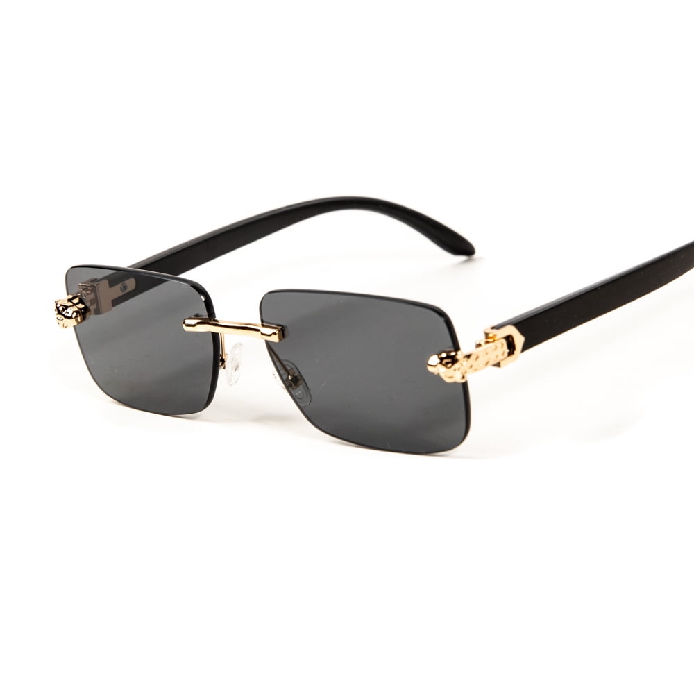 Sunglasses Luxury Retro Large Square  Brown Leopard Gold Frame Women main image 2