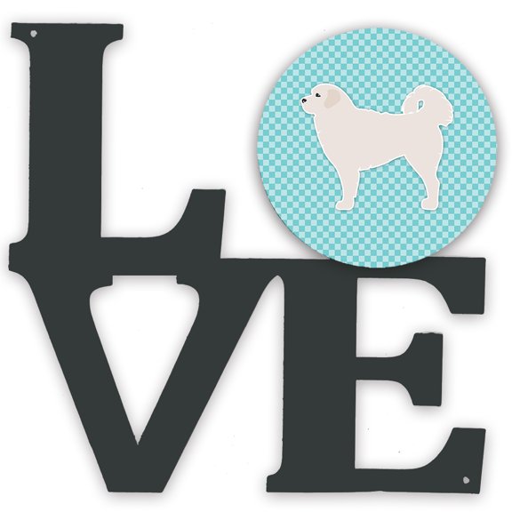Carolines Treasures BB3727WALV Polish Tatra Sheepdog Checkerboard Blue Metal Wall Artwork LOVE 12X12 multicolor