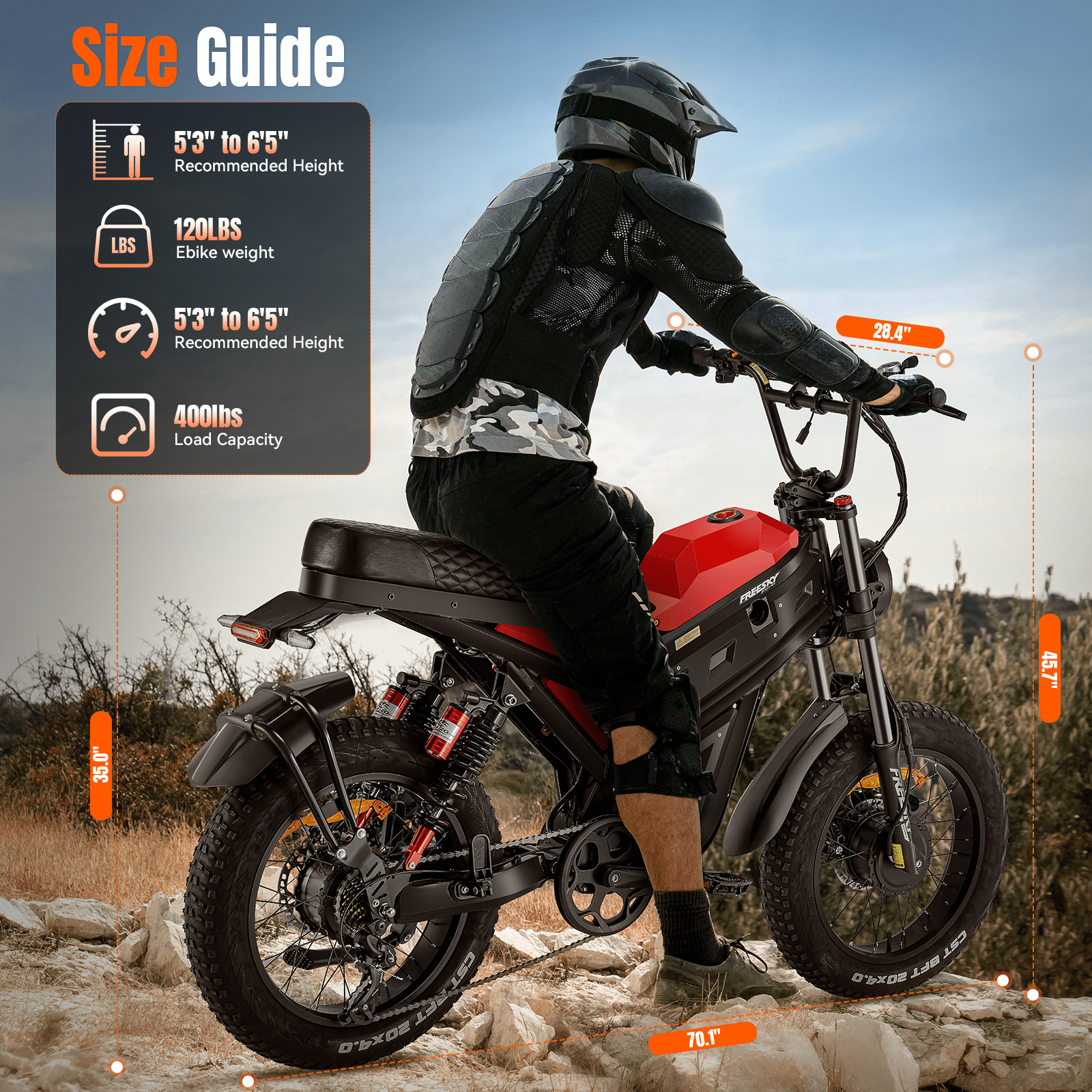 FREESKY 4000W Dual Motor Electric Bike for Adult, 2880WH 60AH Battery 38MPH 200 Miles, 20" Fat Tires Full Suspension AWD All Terrain Moped