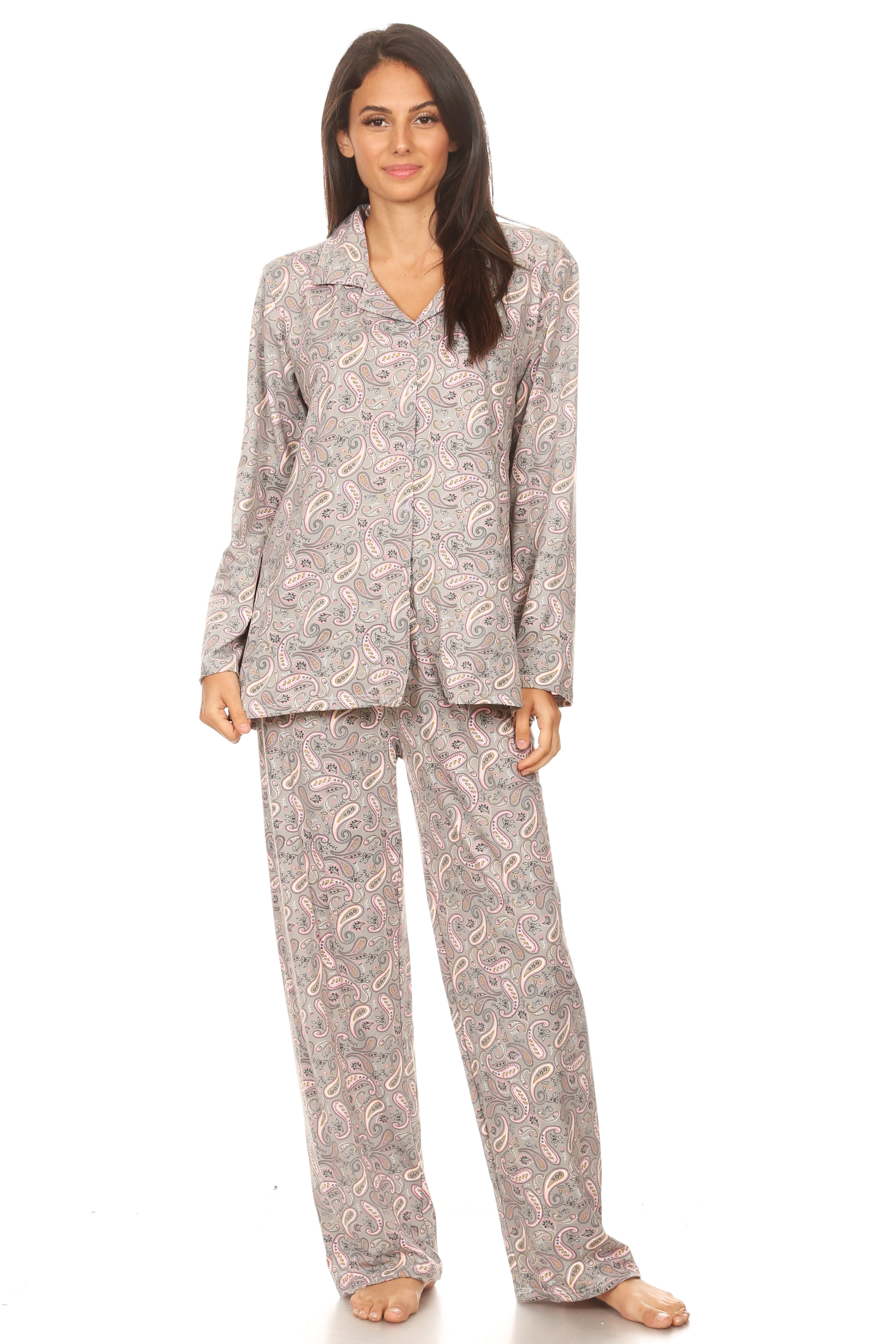 womens pajamas with button flap