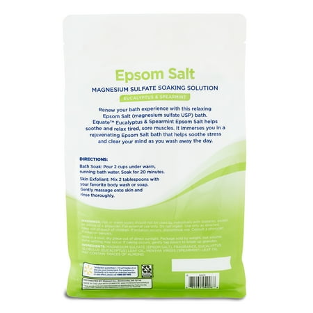 Equate Epsom Salt, Eucalyptus & Spearmint, 3 lbs, Compare to Dr Teal's® Epsom Salt Soaking Solution