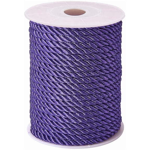 50 Feet Twisted Cord Rope Craft Nylon Rope 5mm 3 Strand Multipurpose Utility Cord Trim Choker ThreadDIY