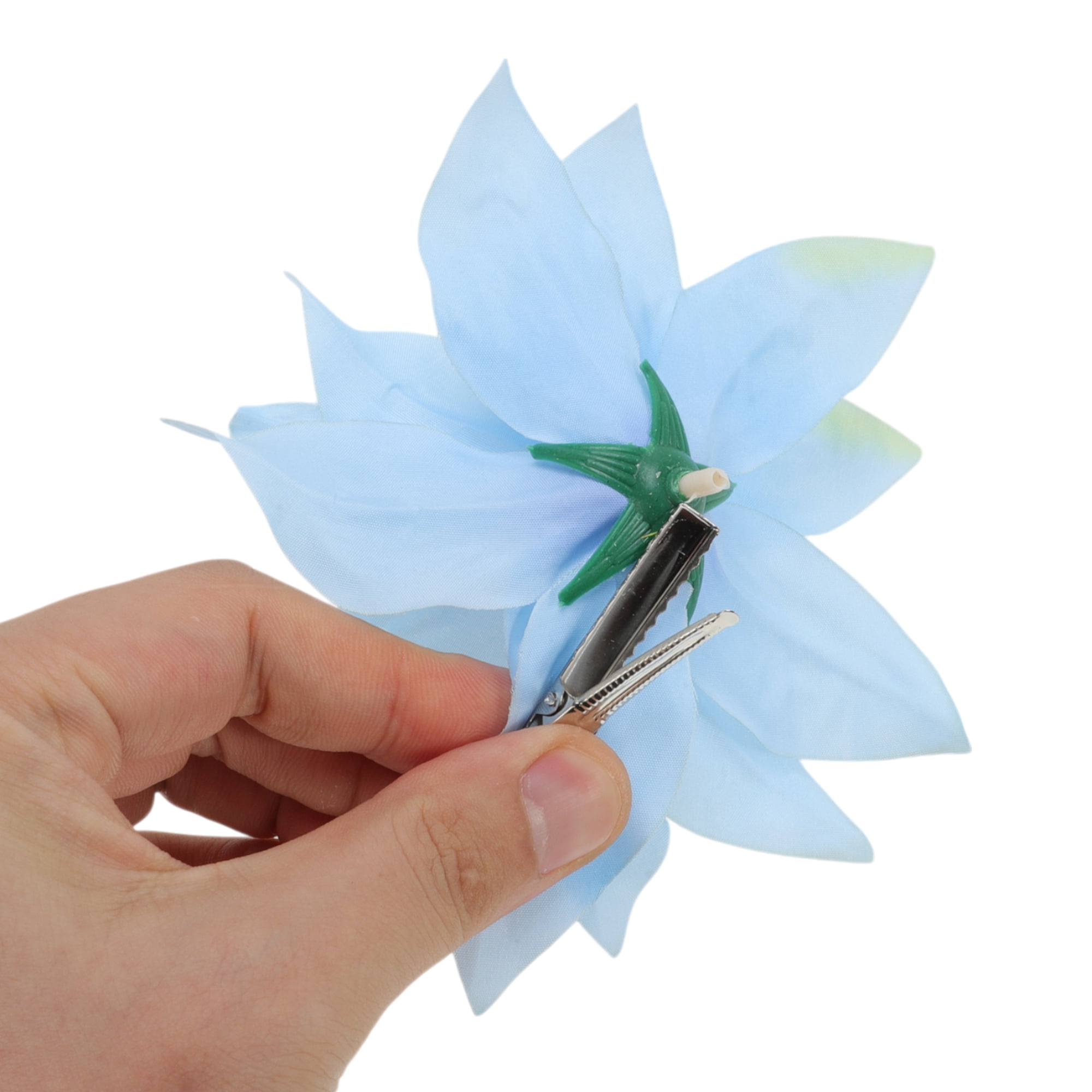 Unique Bargains 2Pcs Fashionable Hairstyles Artificial Flower Hair Clip Blue