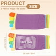thumbnail image 2 of Uxcell Yoga Toe Socks, Non-Slip Five Toe Socks Cotton Toe Sock Finger for Men Women High Performance One Size Fits -Fit for (Pilates/Barre/Ballet/Fitness) 2 Pairs & Colorful-Dark Purple, 2 of 7
