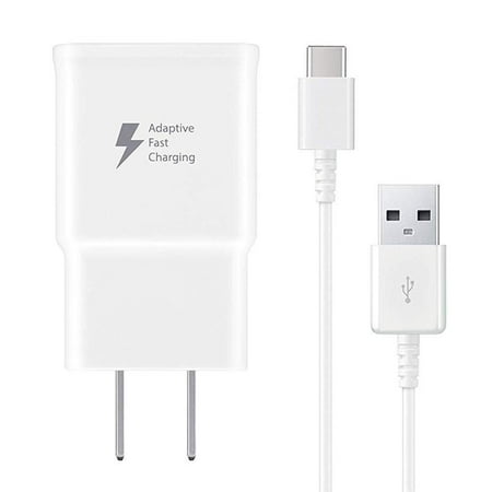 Adaptive Fast Charger Compatible with Huawei Mate 10 [Wall Charger + Type-C USB Cable] Dual voltages for up to 60% Faster Charging! WHITE