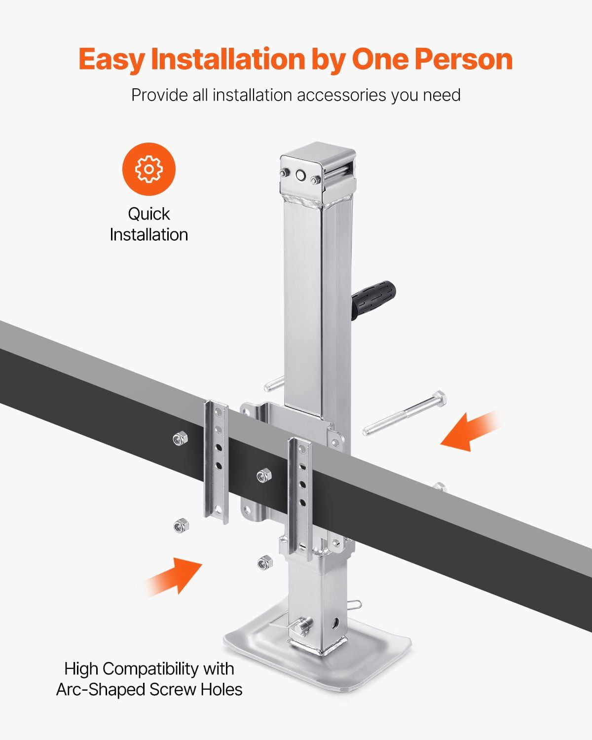 Heavy Duty Trailer Jack Stand with Handle, 8000 lbs Static Load, 28.5" Lift Height for Utility, Horse, RV, and Boat Trailers.