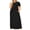 Black, variant on Women Plus Size Summer Short Sleeve Maxi Dress Casual Loose Long Dress with Pockets Round Neck Elastic Waist Solid Floral