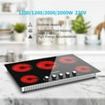 thumbnail image 4 of KUPPET 30” Electric Cooktop, Ceramic Cooktop, Drop-in 5 Burner Coil Electric Radiant Cooktop, 9 Heating Level, 1-99 Min Timer, Knob Control, Auto Shut Down Protection, Black, 4 of 7