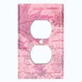 thumbnail image 2 of Metal Light Switch Plate Outlet Cover (Pink Leaf Letter Damask LET009), 2 of 13
