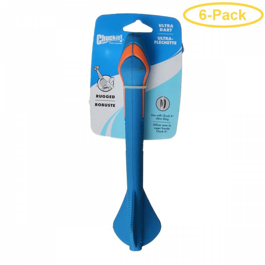 Chuckit Ultra Dart Dog Toy Rugged 1 Pack (Assorted Colors) Pack of 6