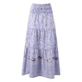 thumbnail image 5 of Skirts for Women Dressy Flared Ruffle Color Block Soft & Breathable Spring a Line High Waisted Wedding Guest Party Long Skirt, 5 of 7