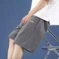 thumbnail image 4 of JIUKE Mens Workout Shorts Drawstring Elastic Waist Flowy Sweat Short Plus Size Casual Solid Color Breathable Shorts, 4 of 4