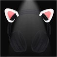 thumbnail image 2 of Orejas decorativas para auriculares, bonitas orejas de silicona con decoración de gato, compatibles con auriculares HyperX Cloud/Cloud II/Cloud, instalación con correas de montaje ajustables, 2 of 5