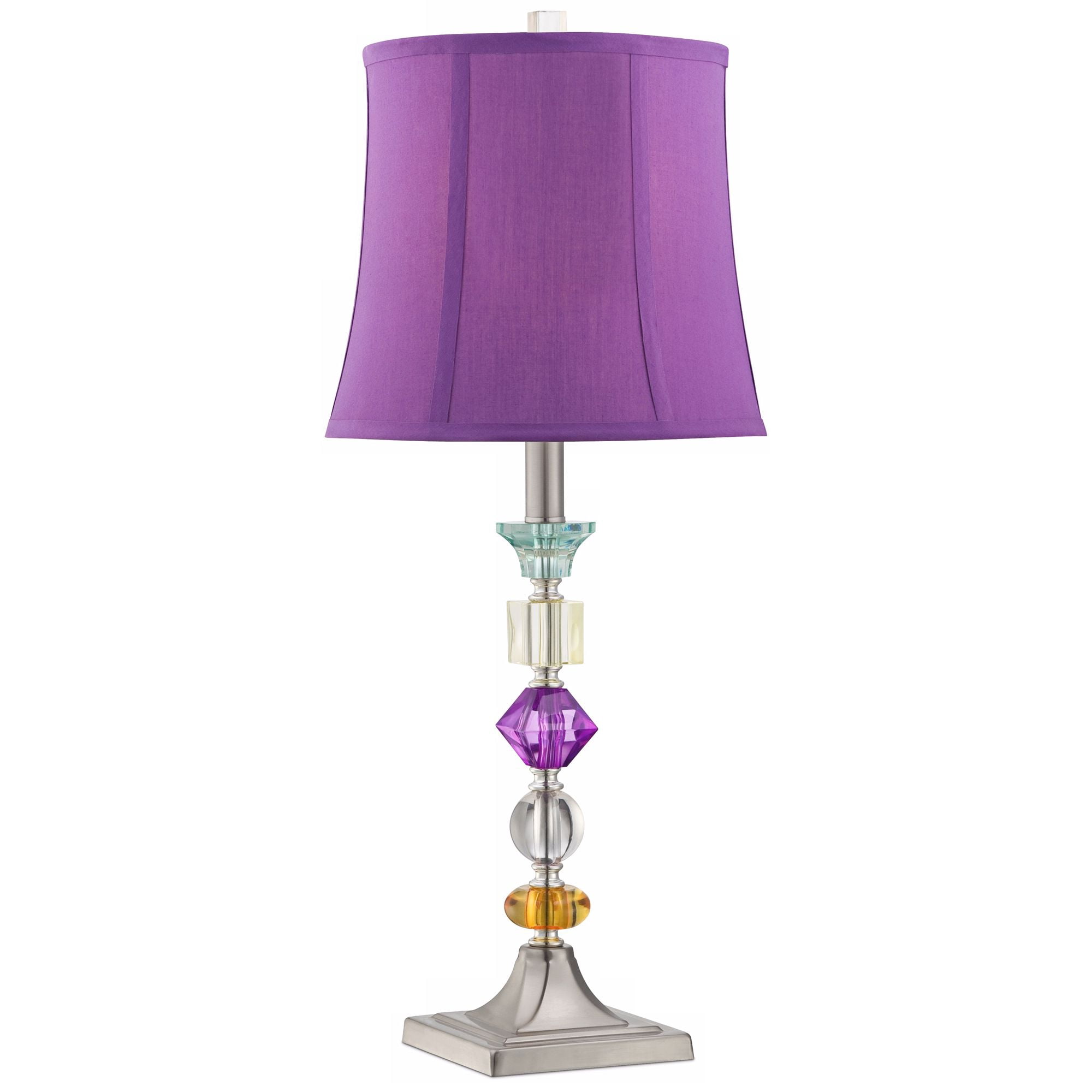 360 Lighting Bijoux Modern Table Lamp 25 1/2" High Multi Colored Stacked Gem Purple Shade for Bedroom Living Room Bedside Nightstand Office Family