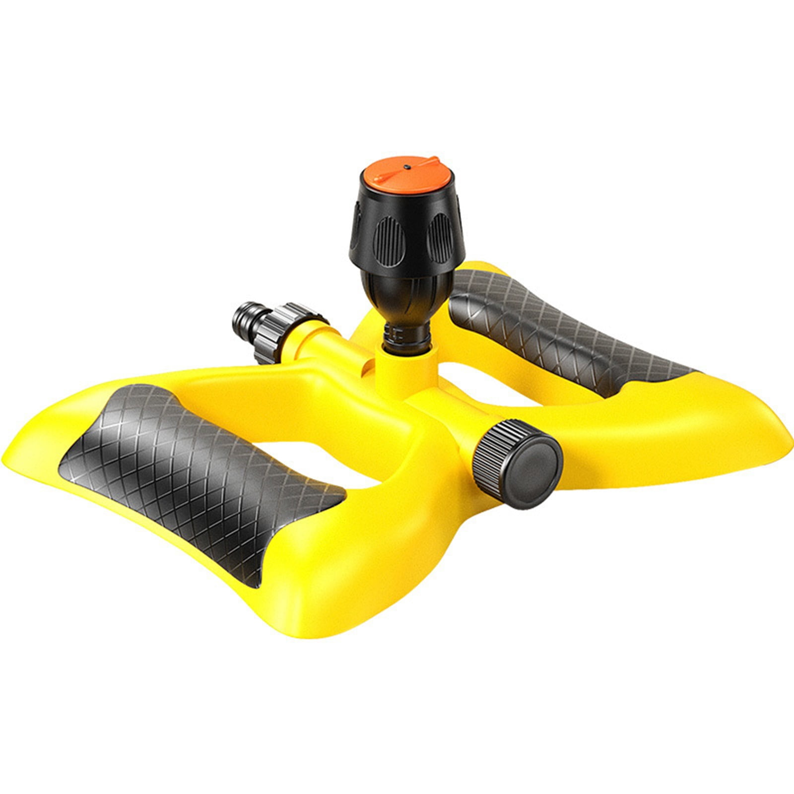 Djiypn Sprinkler for Yard, Rotating Water Garden Sprinkler for Large Area Coverage, Lawn and Yard Sprinklers, Yellow