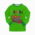 thumbnail image 4 of TOWED22 Toddler Boys Fall Winter Outfits 2Pcs Long Sleeve Printed Round Neck Pullover Top Elastic Waist Joggers Soft Clothes(Green,7-8 Y), 4 of 7