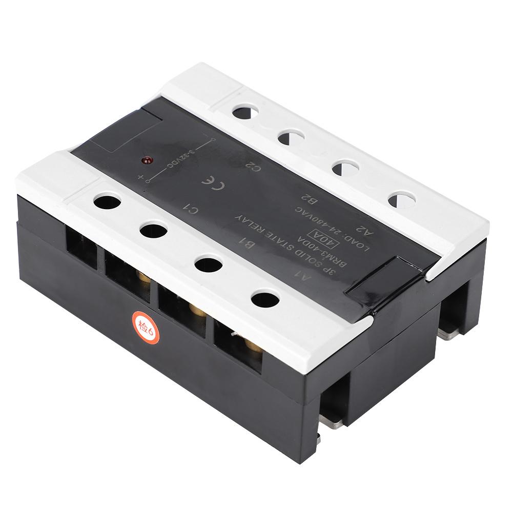 Mgaxyff DC Control AC 3 Phase Relay,3 Phase Builtin Resistor Capacity