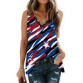 thumbnail image 2 of Camiseta Sin Mangas Para Mujer Tops Sin Mangas Encaje Con Cuello en V Patchwork Día de La Independencia Estampado Sin Mangas Blusa Superior Odeerbi  ODB167227, 2 of 5