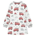 thumbnail image 6 of Girls' long-sleeved dress Red Fire Truck Girls' A-line dress with ribbed cuffs Soft and comfortable, 6 of 6