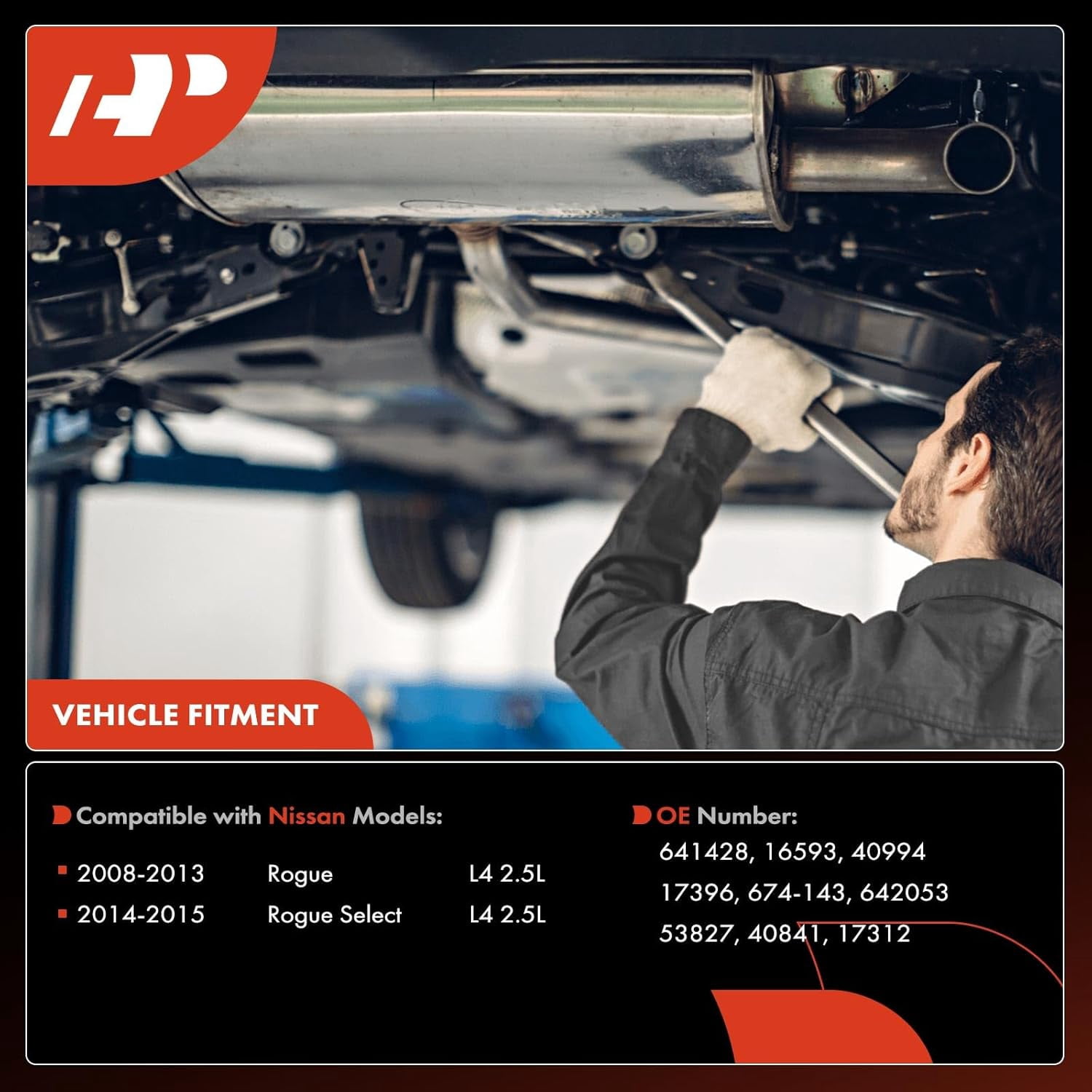A-Premium Front and Rear 2-PC Exhaust Manifold Catalytic Converter Kit Direct-Fit Compatible with Nissan Rogue 2008-2013 2.5L, Rogue Select 2014-2015 2.5L, EPA Compliant