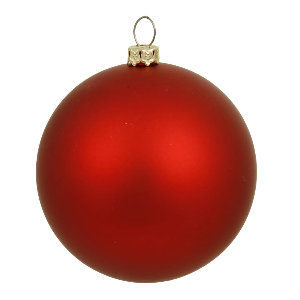 Set of 4 Red, Matte UV Drilled Shatterproof Christmas Ball Ornaments 6" (150MM) - Walmart.com
