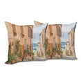 thumbnail image 6 of Ambesonne Rustic Throw Pillow Cover 2 Pack, Medieval Old Village, 18", Tan, 6 of 6
