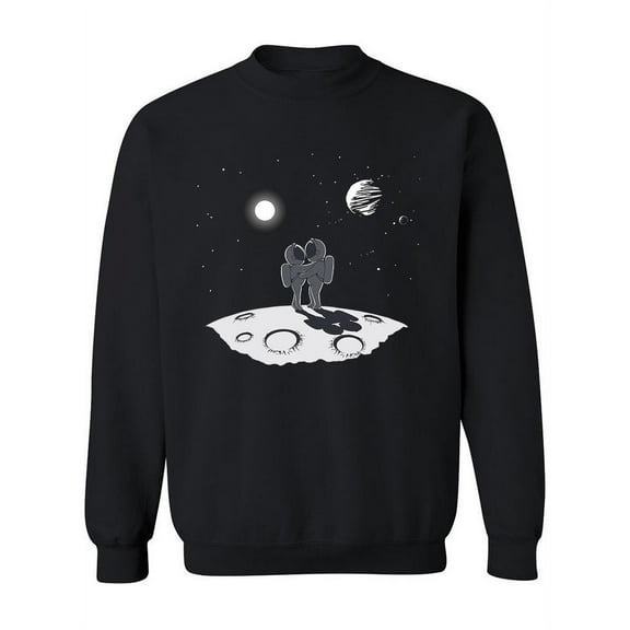 Kissing Astronauts On The Moon Sweatshirt Women -Image by Shutterstock, Female XX-Large