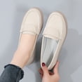 thumbnail image 4 of Big Size Women's Casual Loafers Slip On Leather Shoes Lightweight Walking Shoes Moccasins Classic Penny Loafer Flats Boat Shoes, 4 of 10