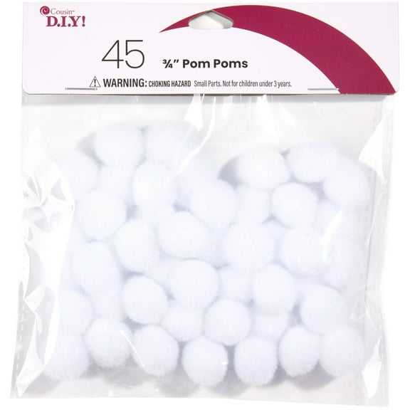 CousinDIY Pom-Poms .75" 45/Pkg-White