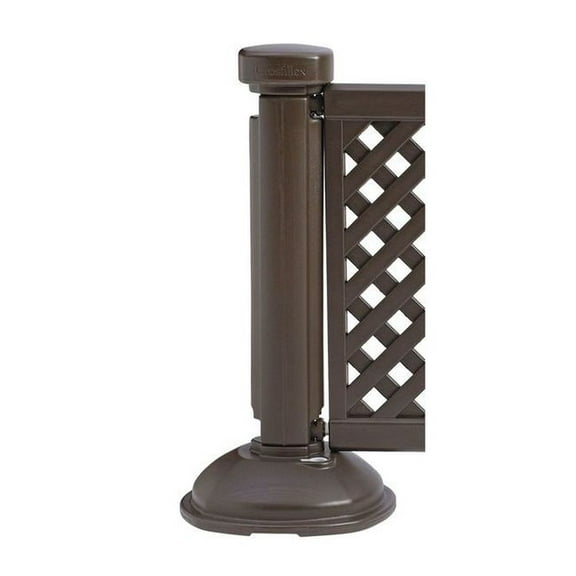 Grosfillex Fence Post and Base,Brown,3 ft. H US960423