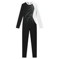 thumbnail image 3 of YONGHS Kids Girls Sparkly One-Piece Gymnastics Leotards Tumbling Sports Unitard Jumpsuit Dancewear White-A 16, 3 of 6