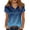 Dark Blue&16V0413, variant on Gradient Satin Tops for Women Dressy Cowl Neck Womens Short Sleeve Tops Color Block Lightweight Trendy Going Out Womens Tunic Blue L