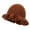 Brown, variant on Pink Bucket Hats Handmade Crochet Ruffled Wool Hat Fashionable Colorful Wide Brimmed Hat Unisex Hat with Flounced Edge