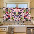 thumbnail image 2 of Yayeee Kitchen Curtains Tier Set of 2 Light Filtering 57"x24" Over Sink Window Panels, Pink Kiwi, 2 of 7