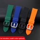 thumbnail image 5 of Correa de reloj de goma con extremo curvo de 20 mm y 22 mm para Casio EFR-303, Mido, Omega, Longines, Tissot, Seiko, Heuer, correa verde y naranja, 5 of 5